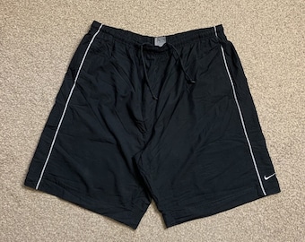 Nike Swim Shorts Poolside Vintage Y2K 00s Summer Holiday Surf Black & Grey XL