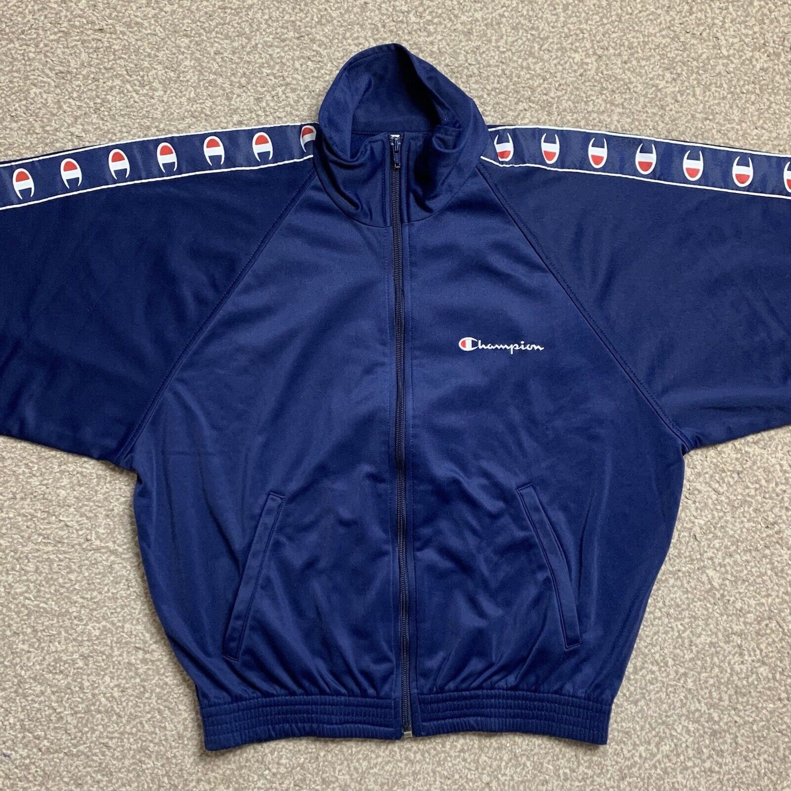 Champion Tracksuit Top Track Jacket USA Vintage Festival Wavy