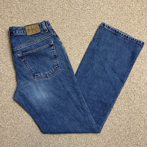 Calvin Klein Jeans Bootcut Medium Sandblast Y2K 00s Vintage Zip Fly Denim Size 6 27x31
