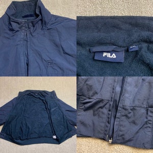 Fila Bomber Jacket Windbreaker Vintage Full Zip Casual Navy Nylon L image 10