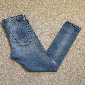 Diesel Jeans Slim Fit Carrot Distressed Vintage Button Fly 29x30