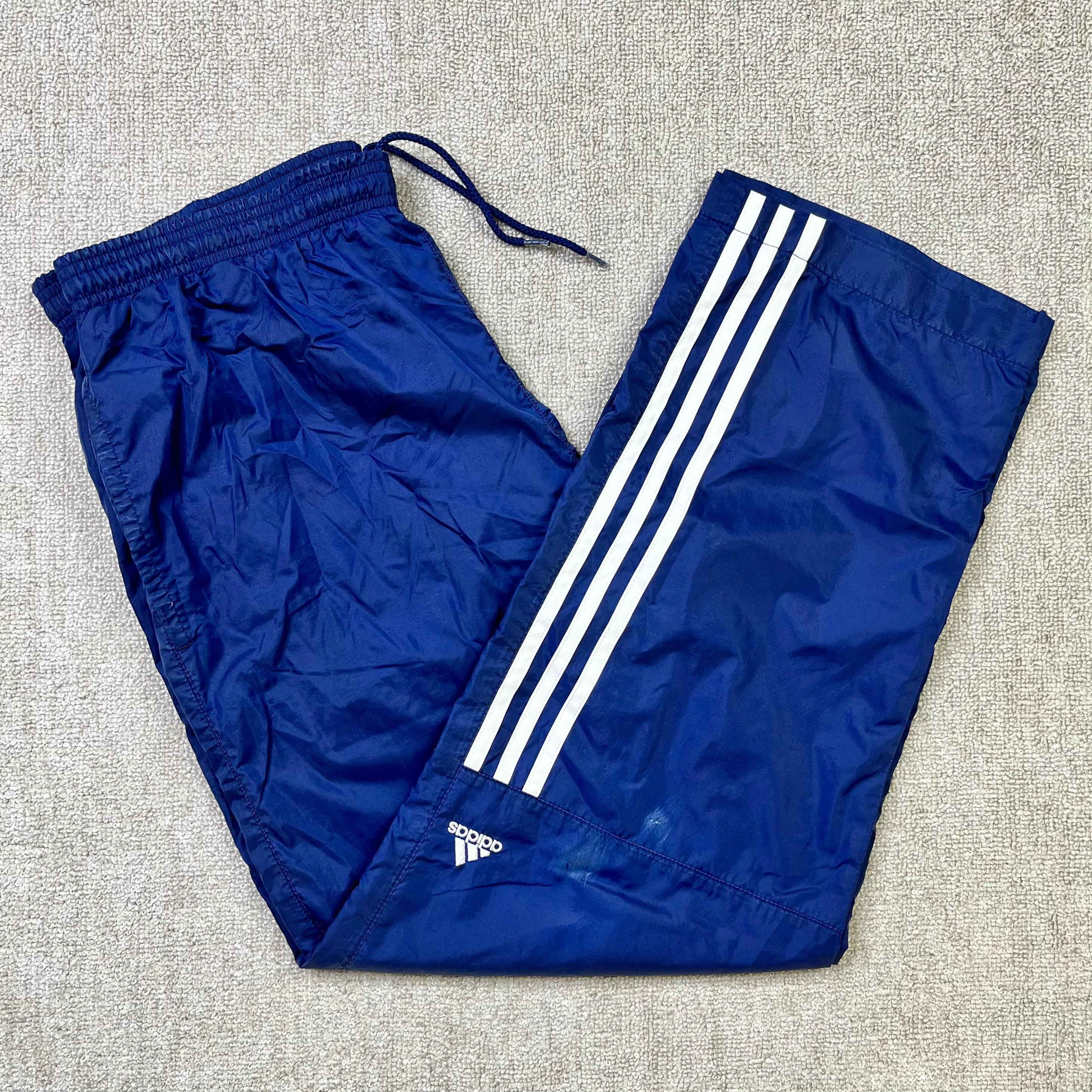 Adidas Tracksuit Bottoms Track Pants Joggers Sweatpants 90s Youth Vintage Blue L