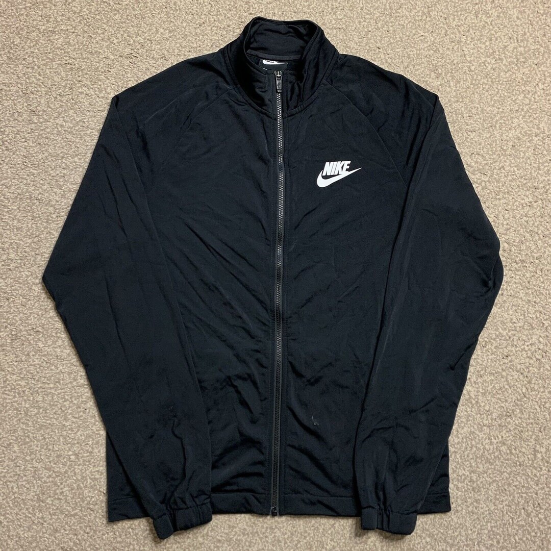 Nike Tracksuit Top Track Jacket Full Zip Swoosh Black & White M Etsy UK