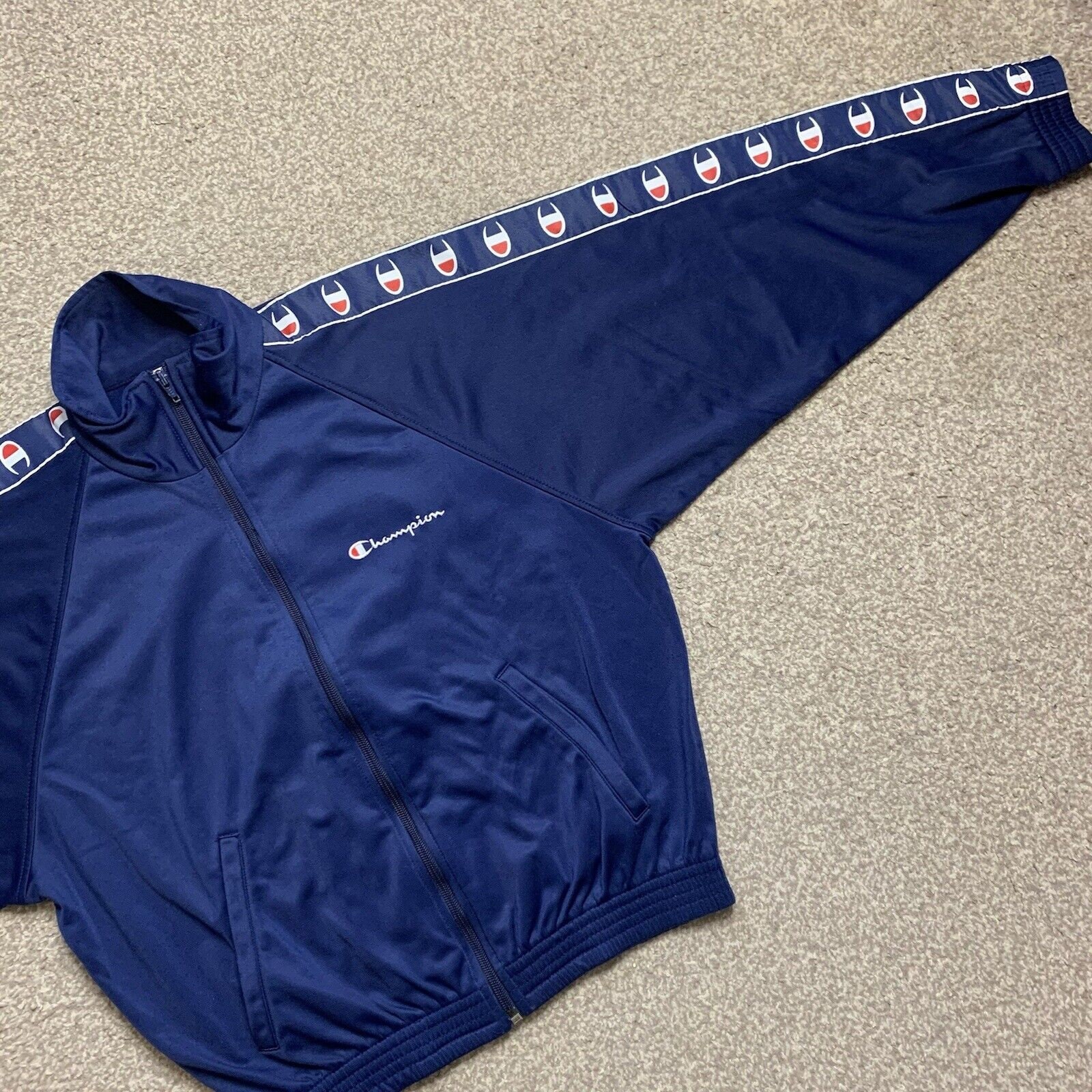 Champion Tracksuit Top Track Jacket USA Vintage Festival Wavy