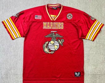 Camiseta de fútbol Rapid Dominance de la US Marines de EE. UU., USMC, malla, EE. UU., color rojo americano, talla 2XL