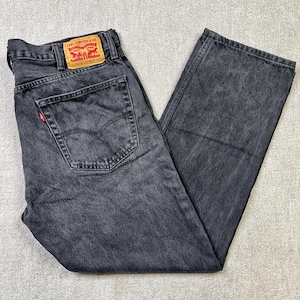 Levi&#39;s 505 Jeans Straight Leg Vintage Zip Fly Dark Wash Black 38x32