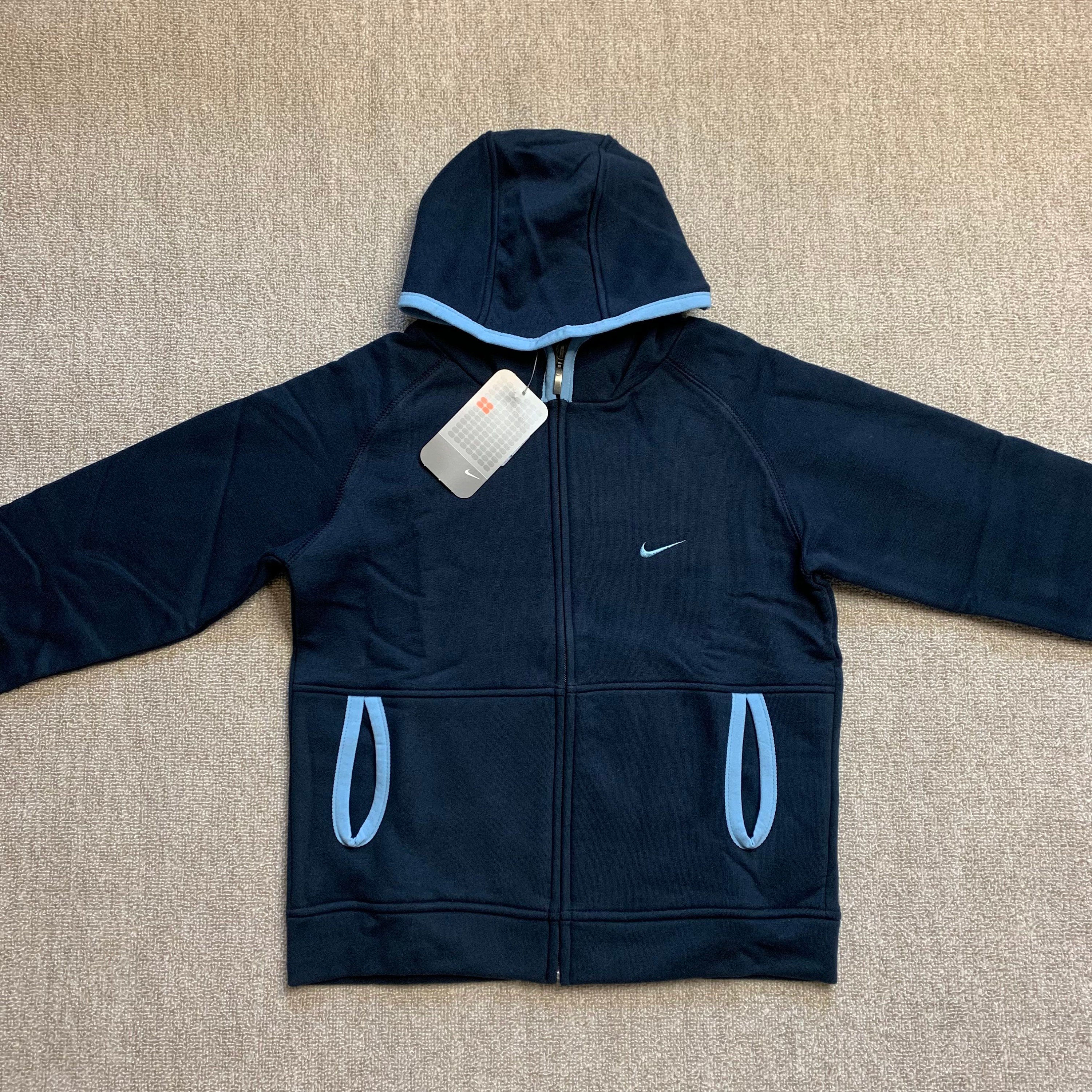 Nike Zip Hoodie Jumper Sweatshirt Y2K 2002 Vintage Swoosh 00s XS