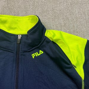 Fila Track Jacket Thermal Tracksuit Top Full Zip Vintage Collared Blue L image 3
