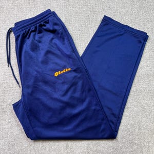 Lotto Tracksuit Bottoms Track Pants Joggers Breathable Spellout Vintage Blue L