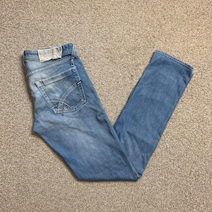 Gas Jeans Skinny Slim Fit Straight Leg Vintage Zip Fly Light Wash 31x32