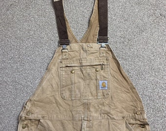 Carhartt Dungarees Bib Overalls Vintage Heavyweight Carpenter Workwear 44x29.5