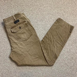 Marlboro Classics Trousers Chinos Cargo Pants Straight Leg Relaxed Fit Khaki Brownish Colour 33x32.5