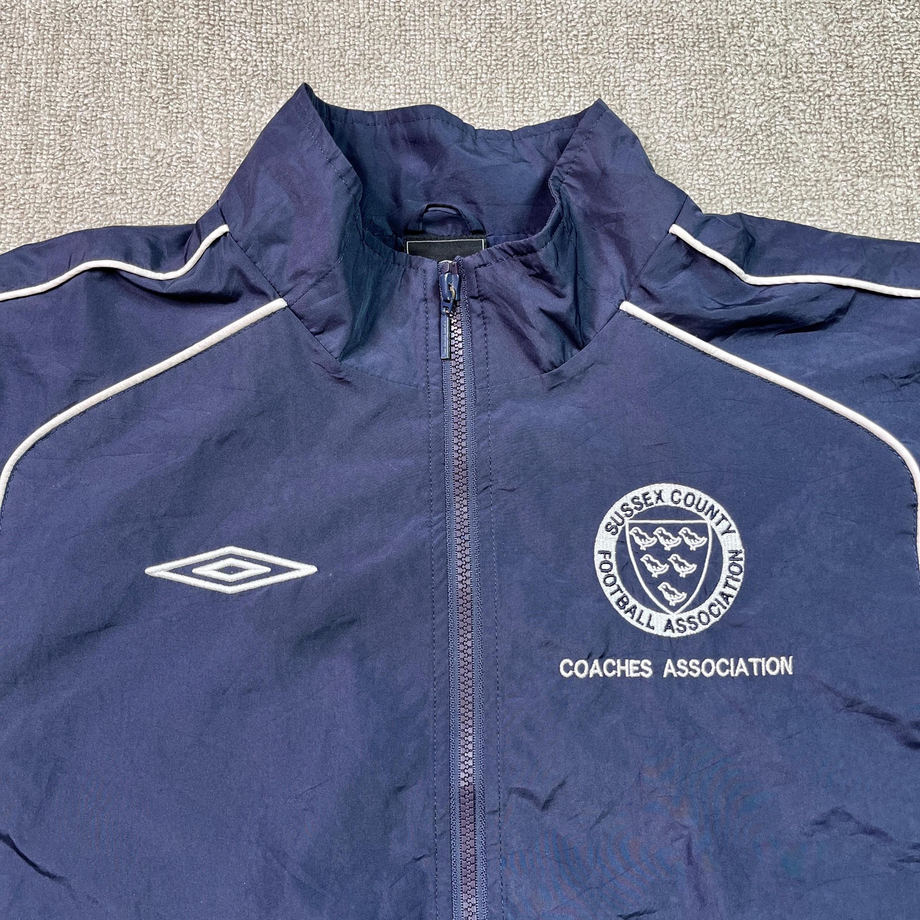 Umbro Track Jacket Tracksuit Top 2000s Full Zip Football Sussex