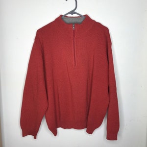 Felpa maglione vintage Pullover con zip a un quarto Maglia lavorata a maglia M