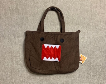 Domo Kun Tote Bag Shoulder 13.5” Official NHK-TYO Plush Japan Mascot Anime Rare