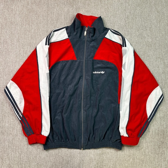 Adidas Originals Tracksuit Top Track Jacket Full Zip 80s Spellout