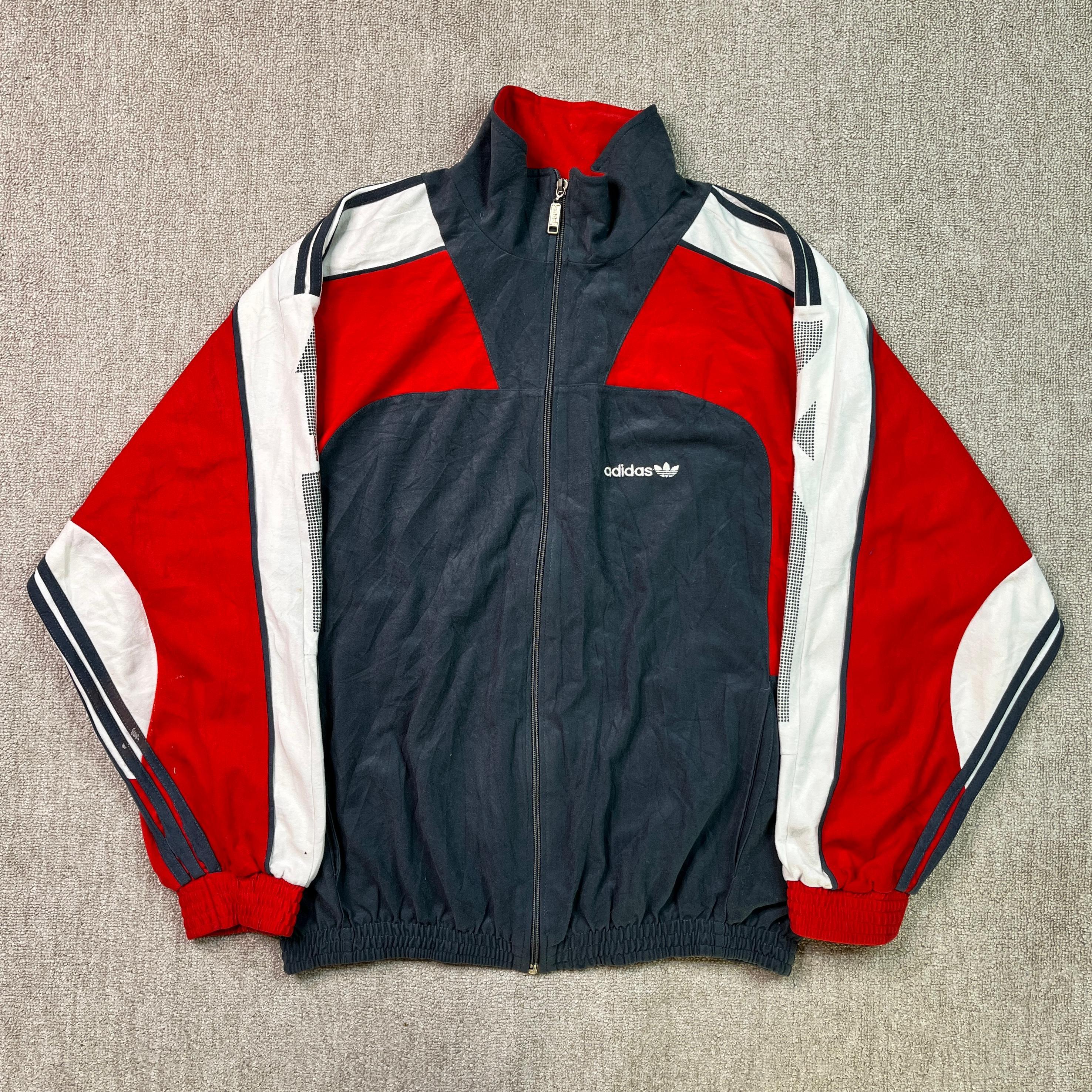 Adidas Originals Tracksuit Top Track Jacket Full Zip 80s Spellout