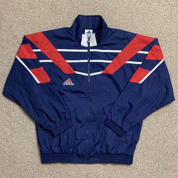 Red white and blue adidas tracksuit sale