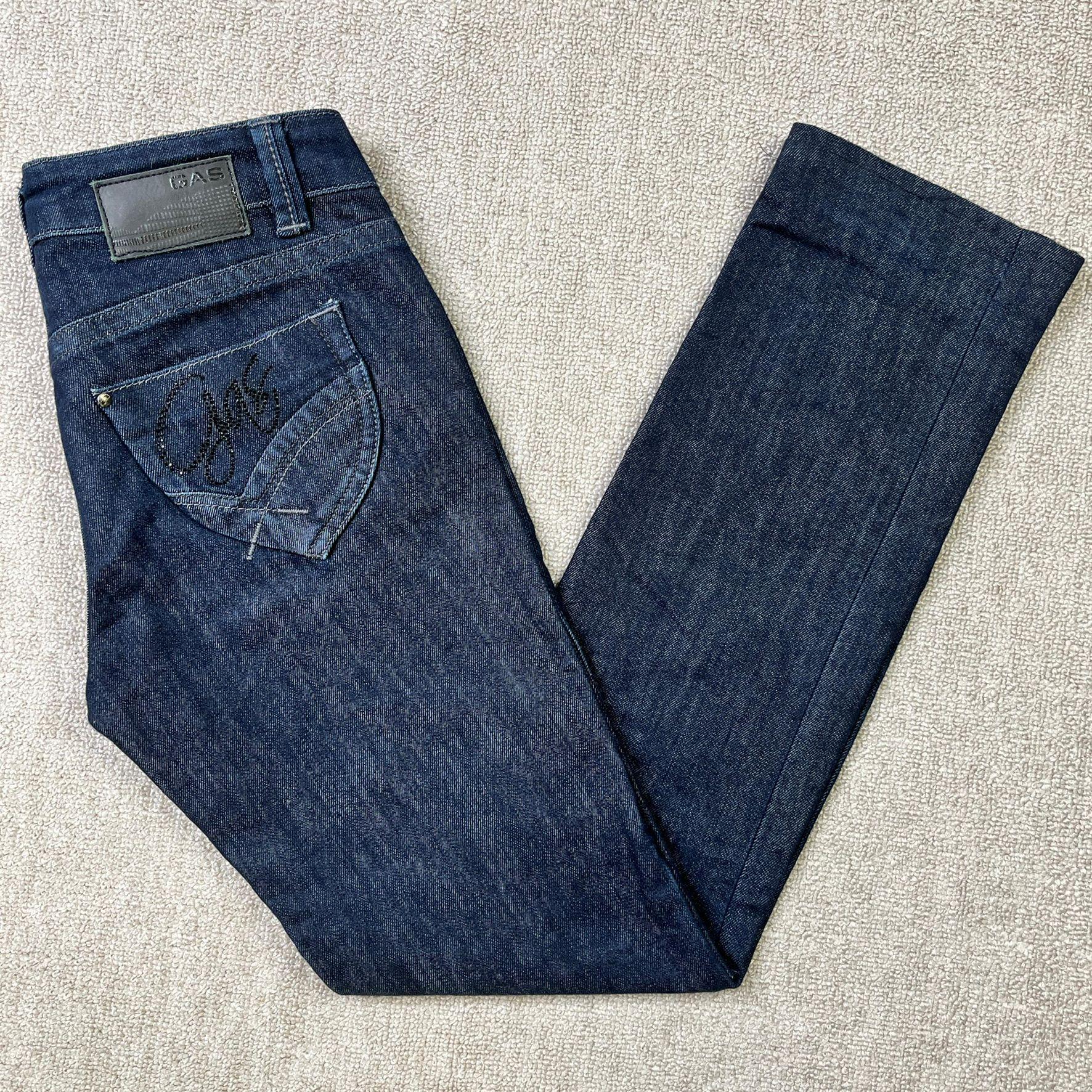GAS Skinny Jeans Slim Fit Zip Fly Womens Vintage Dark Wash