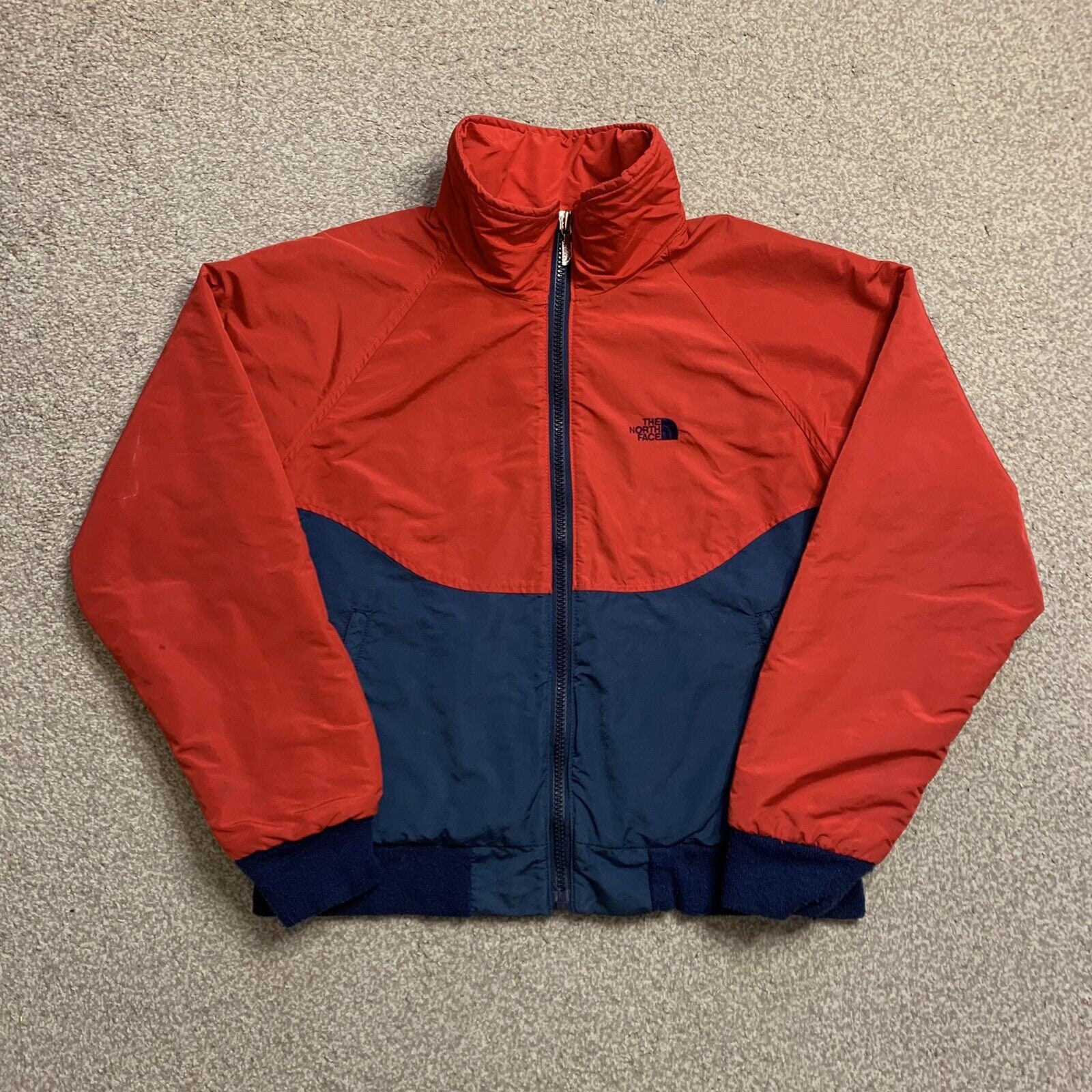 The North Face Jacket Windbreaker Bomber Fleece Lined Vintage RARE Retro 90s L