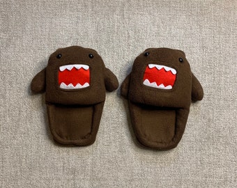 Domo Kun Bedroom Slippers Sliders Official NHK-TYO Plush Japan Very Rare Mascot Size UK 7-8