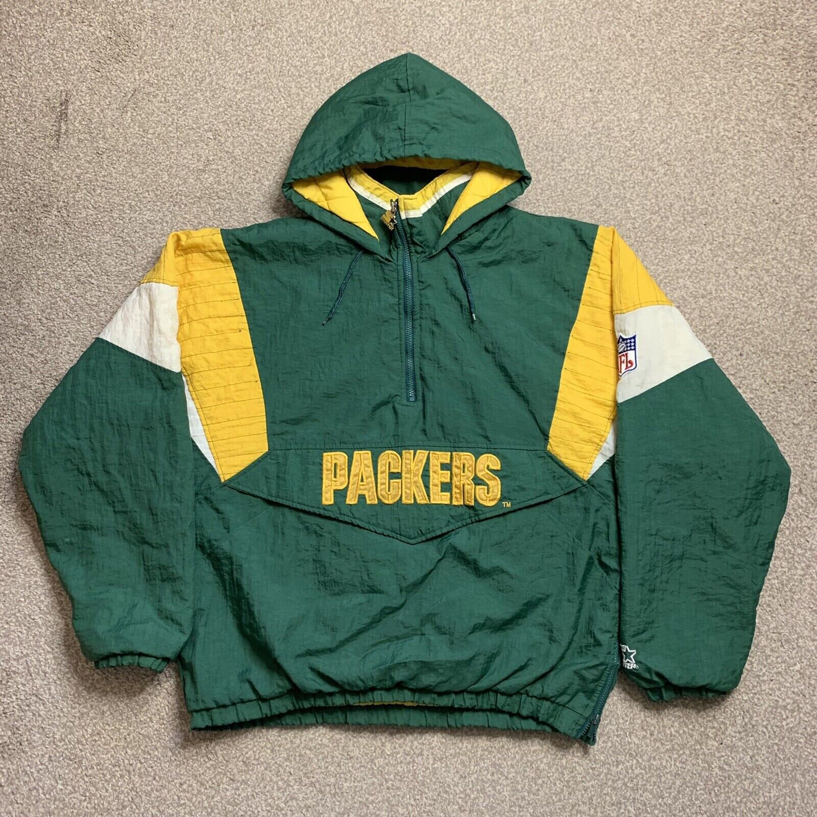 Starter Puffer Jacket NFL Green Bay Packers Vintage Pullover Quarter Zip XL  - Etsy