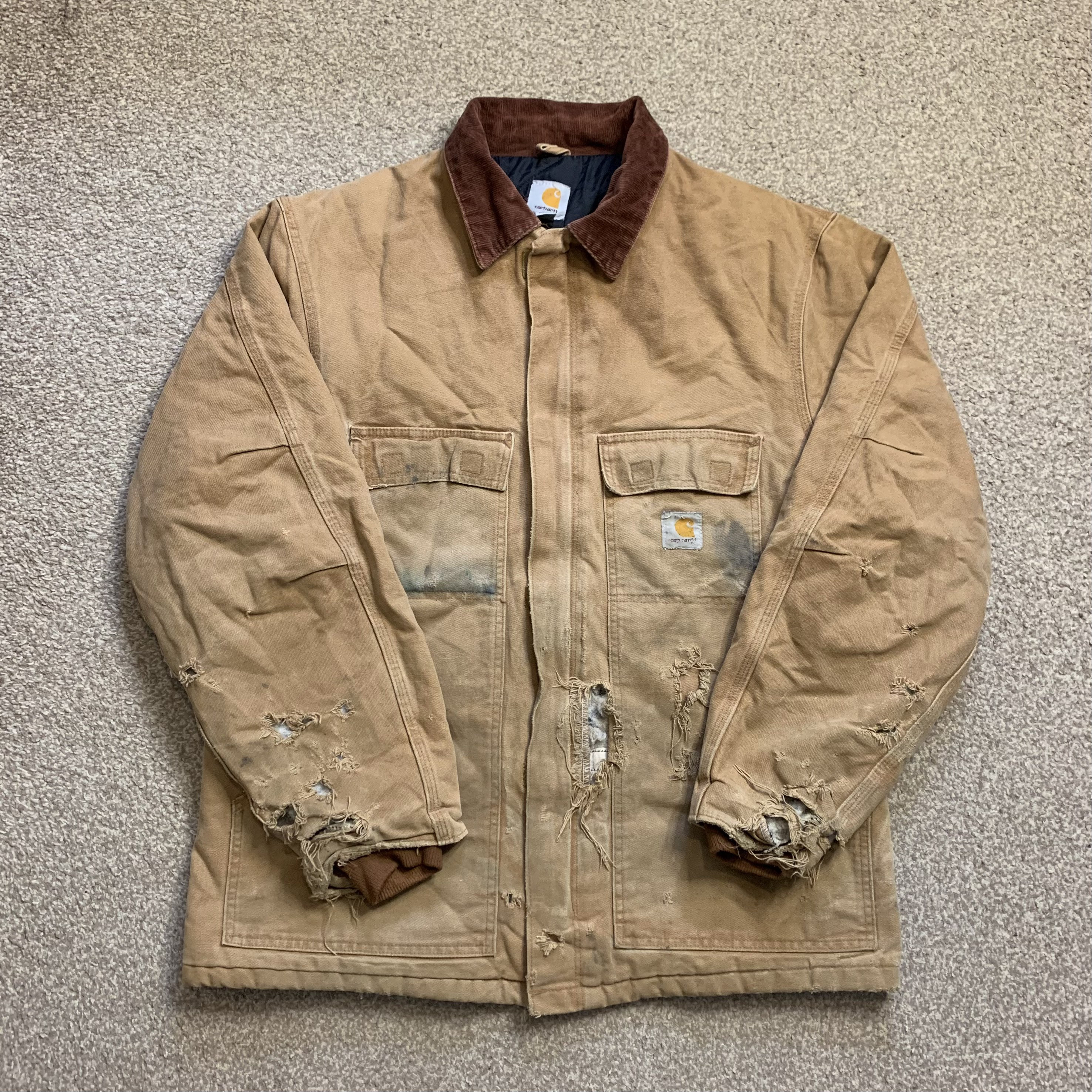 Carhartt Detroit Jacket Coat Vintage Duck Workwear Collared Carhartt Detroit Jacket Coat Vintage Duck Workwear Collared