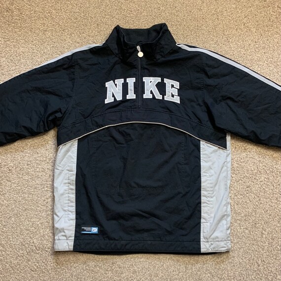 Nike Pullover Jacket Coat Spell Out Reflective Fleece Y2K 00s