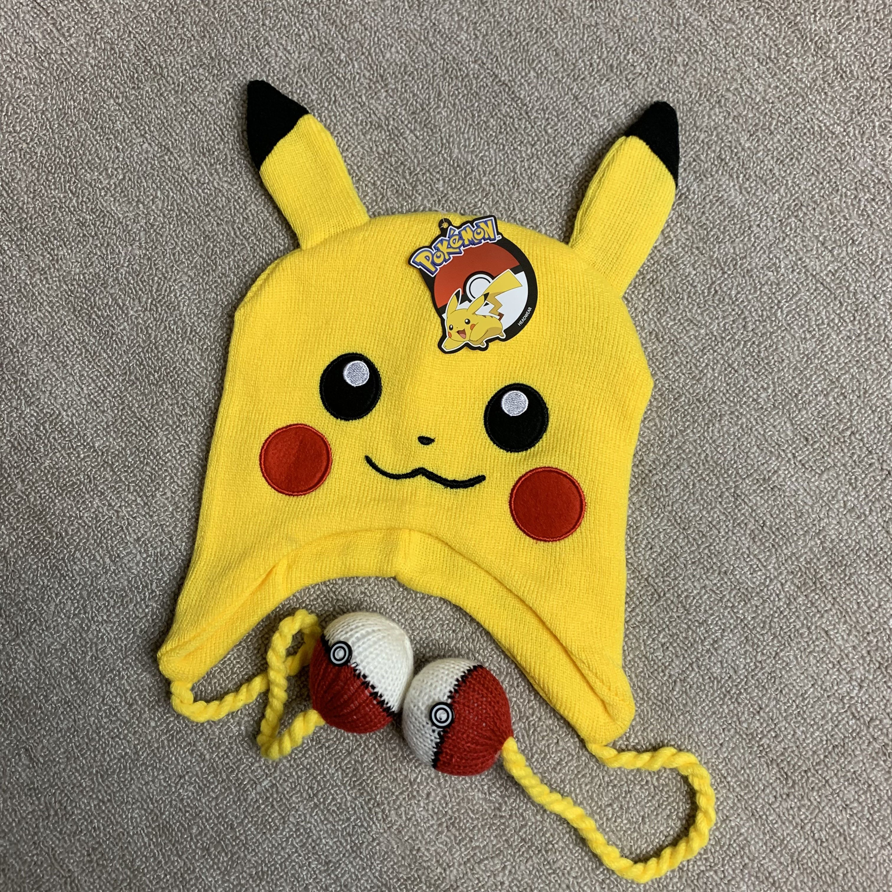 Pokemon Pikachu Laplander Hat with Ears & Pokeball Tassles - Cool!  8718526058307