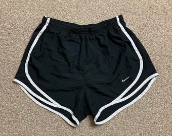 Nike Running Shorts Vintage Hot Pants Short Shorts Black & White Retro 90s Style