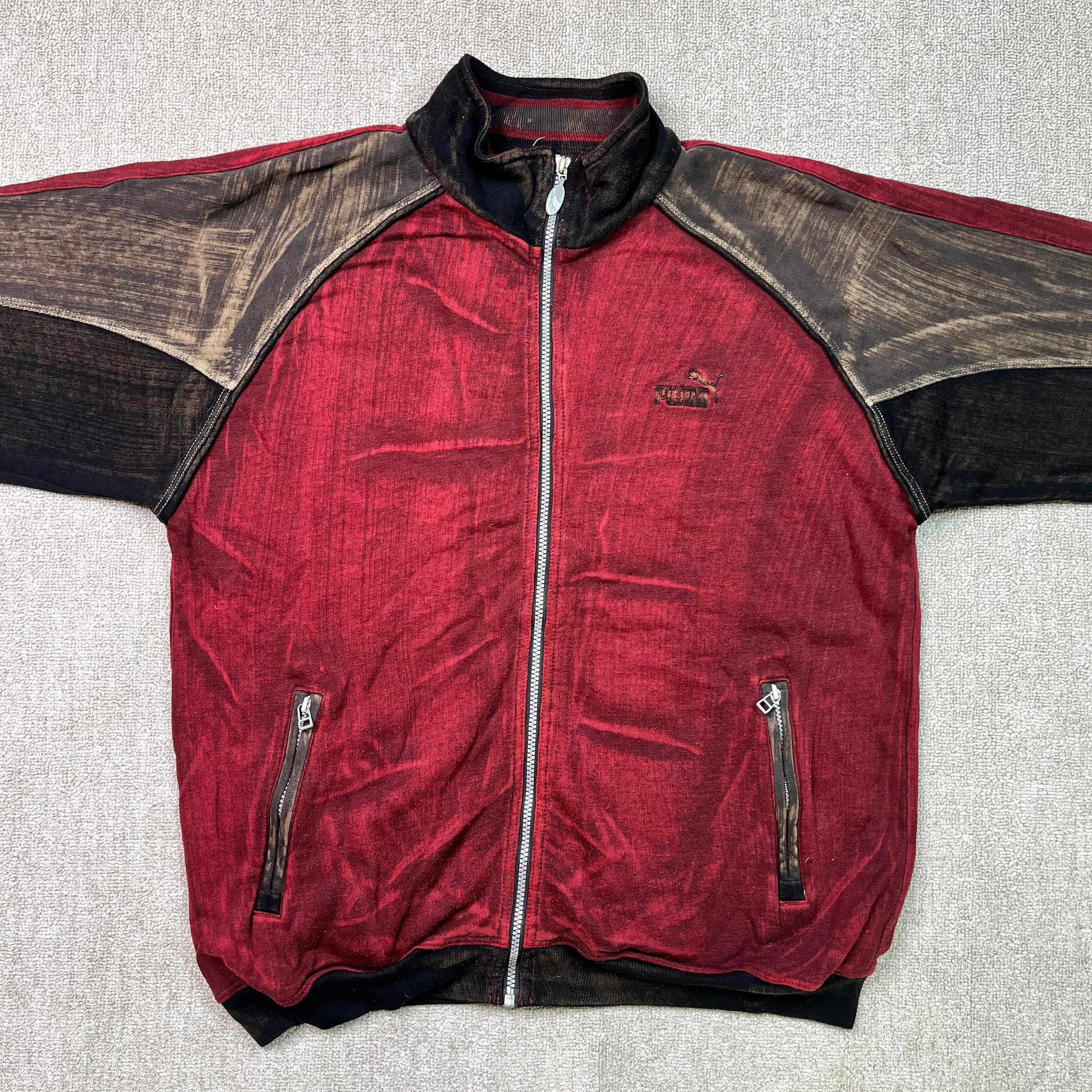 Puma Tracksuit Top Track Jacket 90s Full Zip Vintage Tie Dye