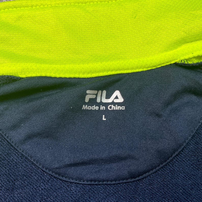 Fila Track Jacket Thermal Tracksuit Top Full Zip Vintage Collared Blue L image 4