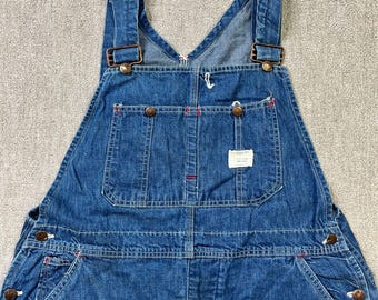 Vtg 50s BIG MAC Penney's Blue Sanforized Denim Suspender Back