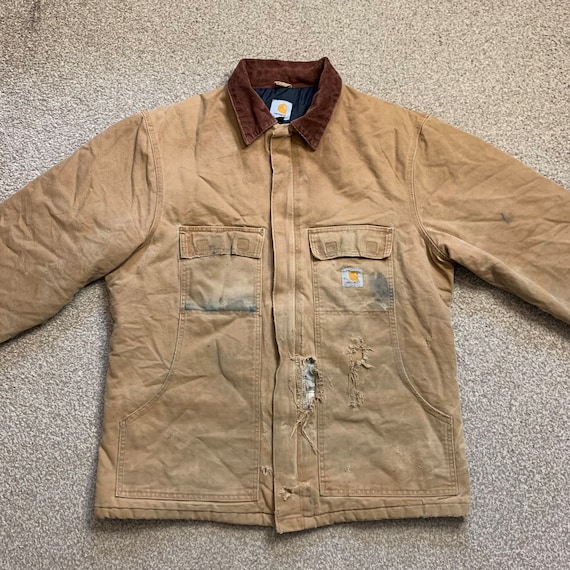 Carhartt Detroit Jacket Coat Vintage Duck Workwear Collared Full