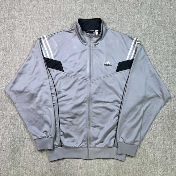 Adidas Tracksuit Top Track Jacket Full Zip 90s Spellout Vintage