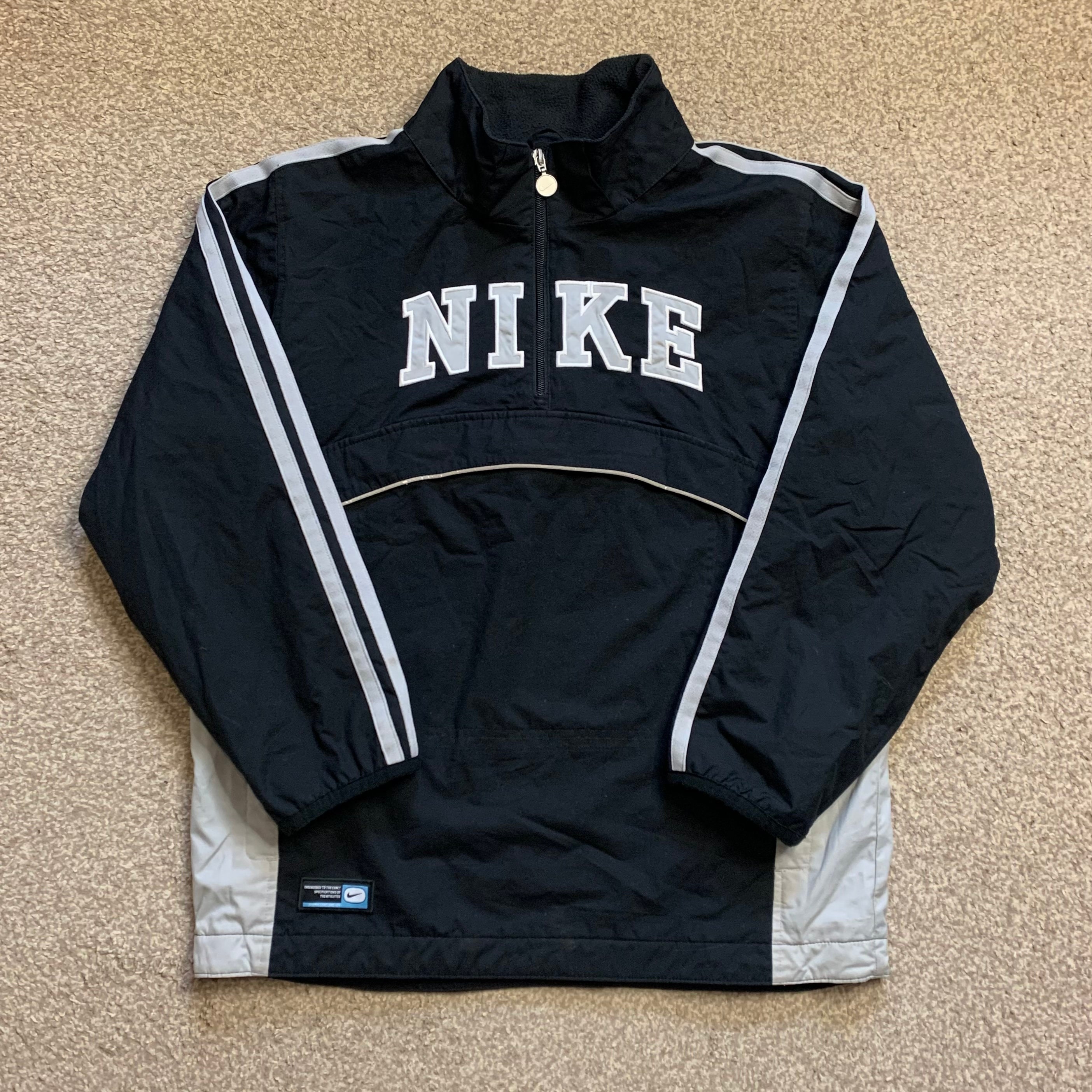 Nike Pullover Jacket Coat Spell Out Reflective Fleece Y2K 00s 