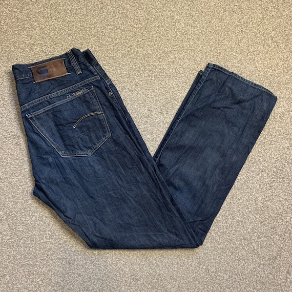 G Star Raw Jeans Loose Fit Straight Leg Button Fly Vintage Dark