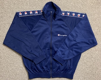 Champion Tracksuit Top Track Jacket USA Vintage Festival Wavy Retro 90s XS