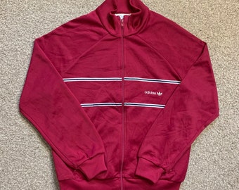 Adidas Survêtement Top Track Jacket vintage années 80 Bomber Retro Full Zip UK 8