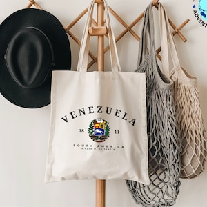 Venezuela Baumwolle Baumwoll-Einkaufstasche, Venezuela Geschenk, Venezuela Tragetasche, Südamerika, Venezuela Andenken, Unisex Einkaufstasche