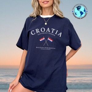 T-shirt Croatie, Europe du Sud-Est Croatie, Chemise Croatie, T-shirt drapeau Croatie, T-shirt confortable unisexe