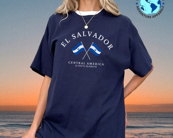 T-shirt Salwadoru, Ameryka Środkowa Salwadoru, koszula Salwadoru, koszulka z flagą Salwadoru, wygodna koszulka unisex