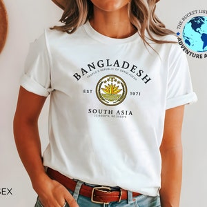 Camiseta de Bangladesh, souvenir de Bangladesh, camiseta de Bangladesh, regalo de Asia, camiseta unisex, Bangladesh del sur de Asia, bandera de Bangladesh