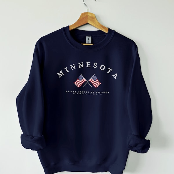 Minnesota Sweatshirt, US flag, Minnesota State of Hockey, Minnesota, America, Minnesota shirt, Minneapolis, South Dakota, US gift