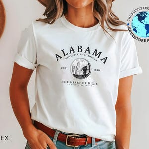 T-shirt Alabama, souvenir de l'Alabama, chemise Alabama, T-shirt unisexe, t-shirt Heart of Dixie, cadeau Alabama, chemise Alabama Quarter, chemise State