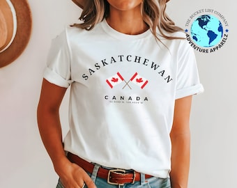 Camiseta de Saskatchewan, camisa de Saskatchewan Canadá, camiseta de Canadá, camiseta unisex, naturaleza de Saskatchewan, Miles de lagos