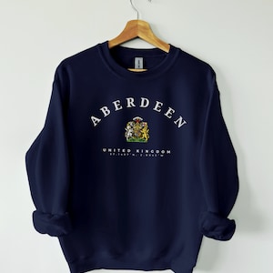 Aberdeen Sweatshirt, Vereinigtes Königreich, Aberdeen Schottland, Aberdeen-Shirt, Aberdeen-Stadthemd, Schottland-Hemd, Großbritannien, Aberdeen-Stil