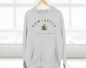 Newcastle Three-Panel Fleece Hoodie, Newcastle upon Tyne, United Kingdom, England Shirt, Newcastle shirt, Newcastle Hoodie, UK Style