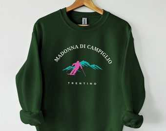 Madonna di Campiglio Sweatshirt Unisex, Vintage Retro Style Sweatshirt, Madonna di Campiglio Sweater, Ski Sweatshirt, trendy gift, Alps