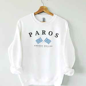 Paros Sweatshirt, griechische Flagge, Paros Griechenland, Griechenland, Paros-Shirt, Hellas, griechischer Stil, Kykladen, Ägäis, Griechisch